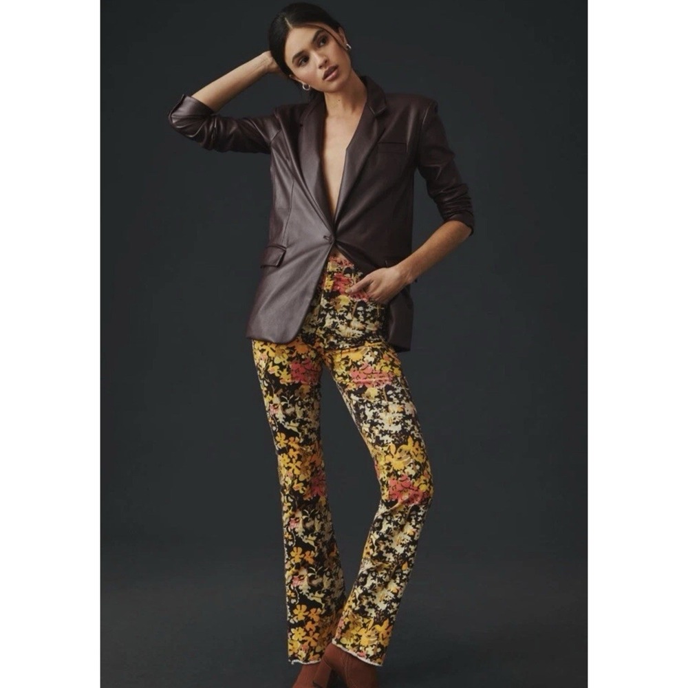 Mother The Hustler‎ High-Rise Corduroy Pants Autumn Floral Size 24